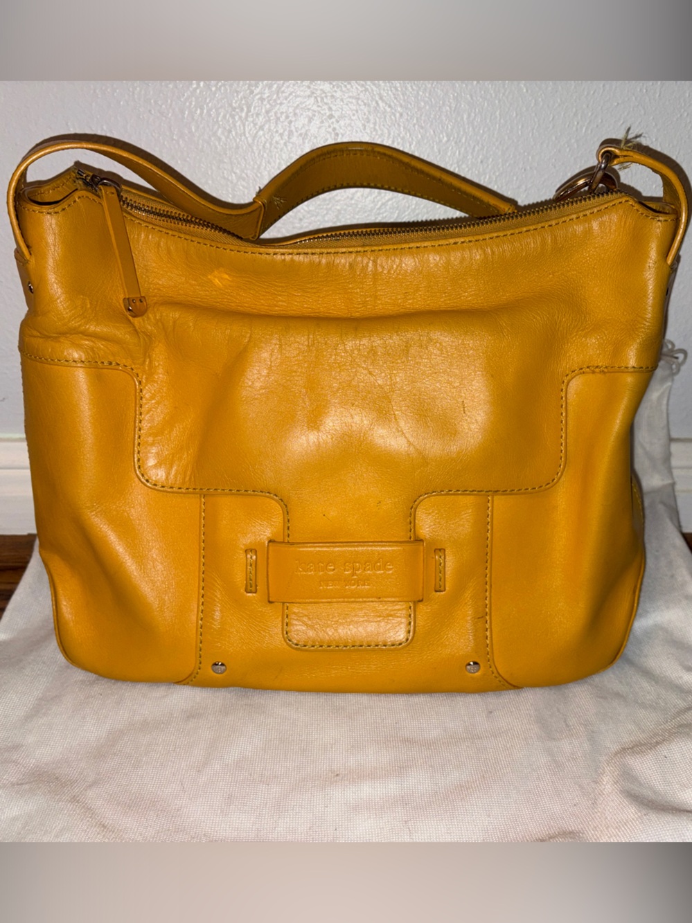 kate spade Leather Shoulder Bag, mustard yellow
